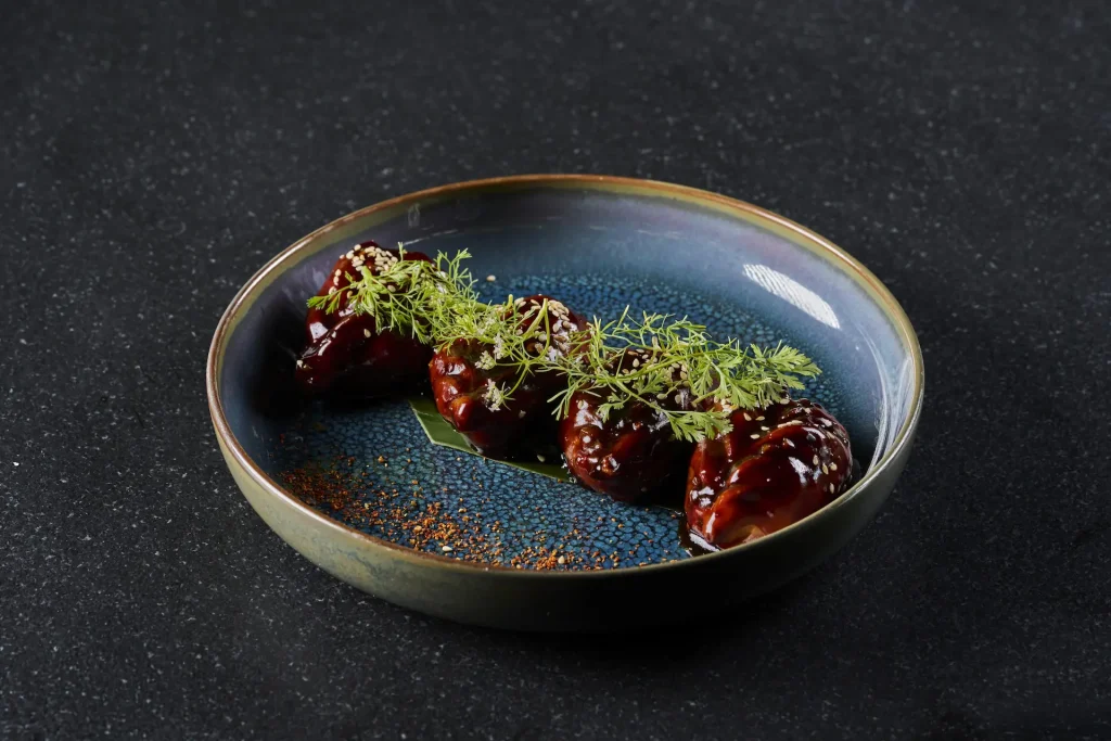 Dumplings served at Kengai, Conrad Tulum Riviera Maya.