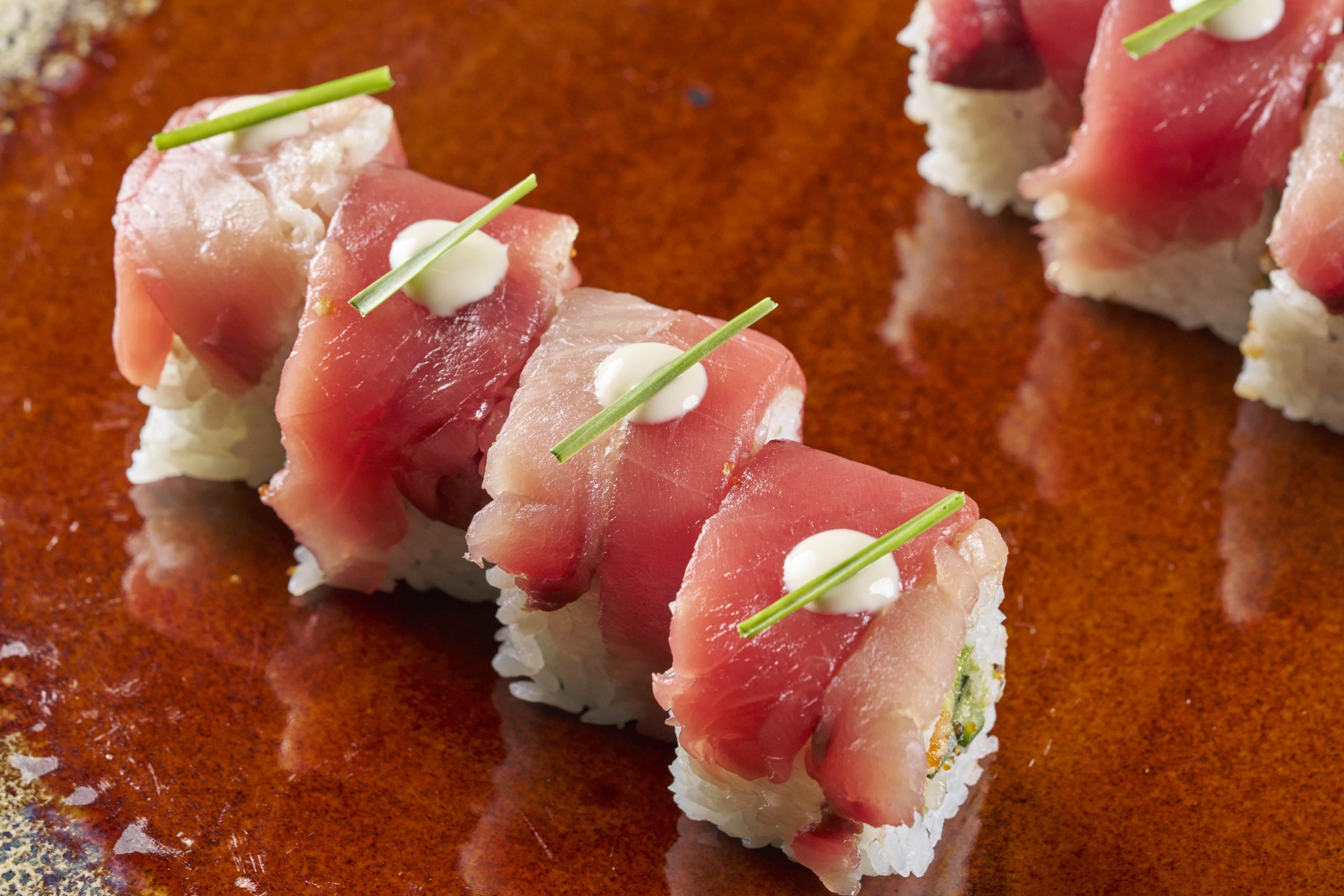 Gourmet dishes served at Ukai, Conrad Tulum Riviera Maya.