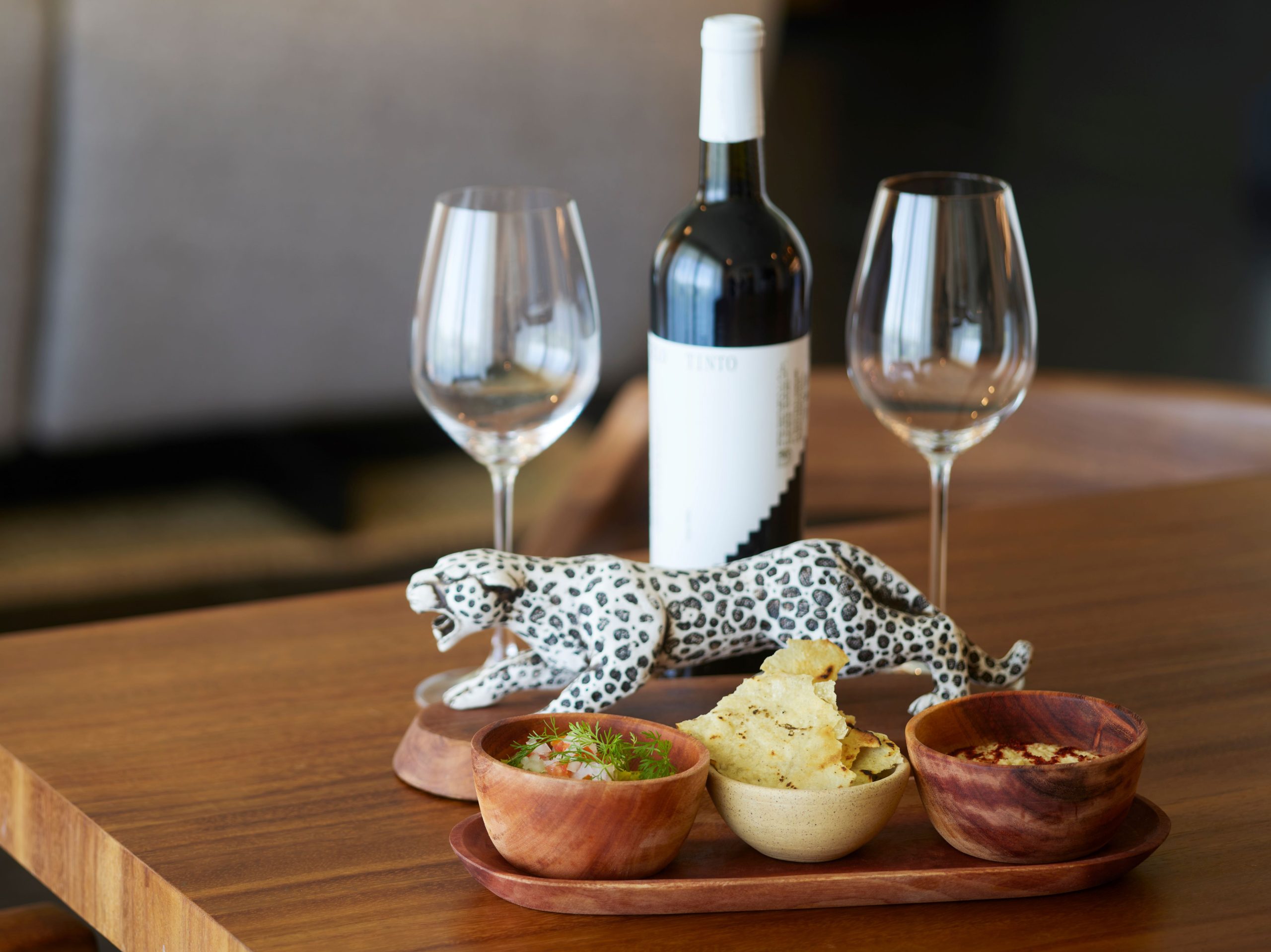 Ceiba Club Room Wine and guacamole Amenity. Conrad Tulum Riviera Maya